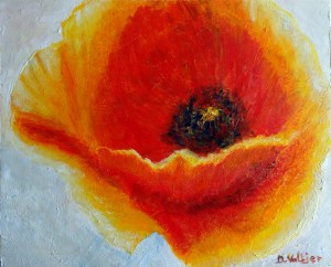 Coquelicot-feu-acrylique-sur-toile